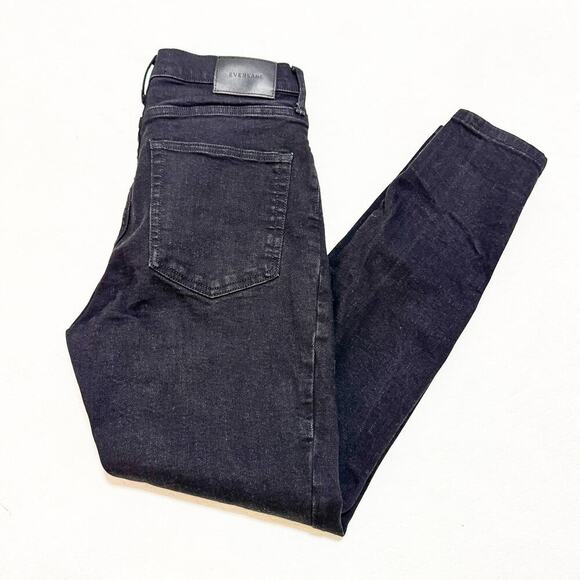 Everlane The High Rise Skinny Jean Black Denim Zip Fly Stretch Size 30 - Picture 8 of 8